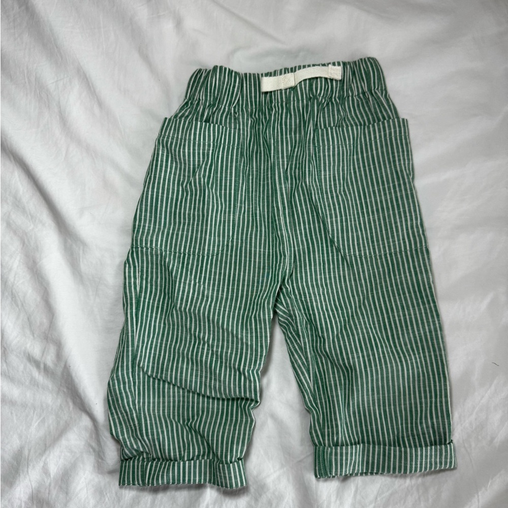 Hanna Andersson Green Striped Kids Casual Bottoms 6-12m